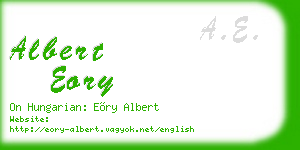 albert eory business card